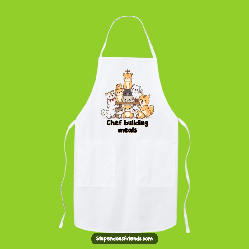 Funny Teamwork Animal Builders Apron: Cook with Collaborative Joy