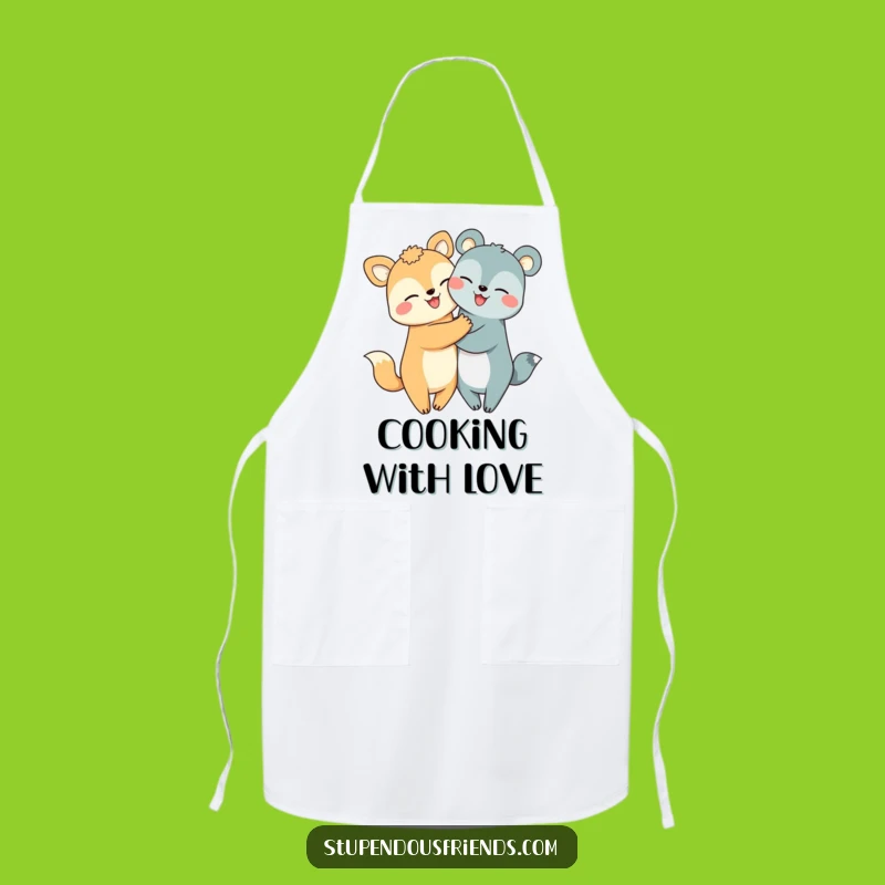 Funny Hugging Animals Apron: Cook with Joyful Companionship!