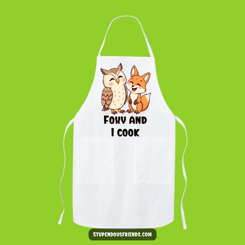Funny Owl and Fox Laughing Apron: Cook with Giggles and Gusto