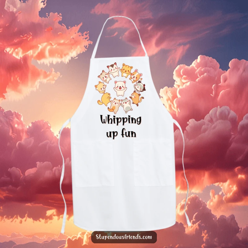 Funny Apron: Animals joyfully dancing in a circle, adding humor and cheer to the kitchen, a fantastic funny gift.