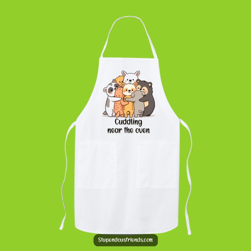Funny Friendship Animals Chef Apron: Huddle Together Kitchen Fun, Humorous Funny Gift for Cooks