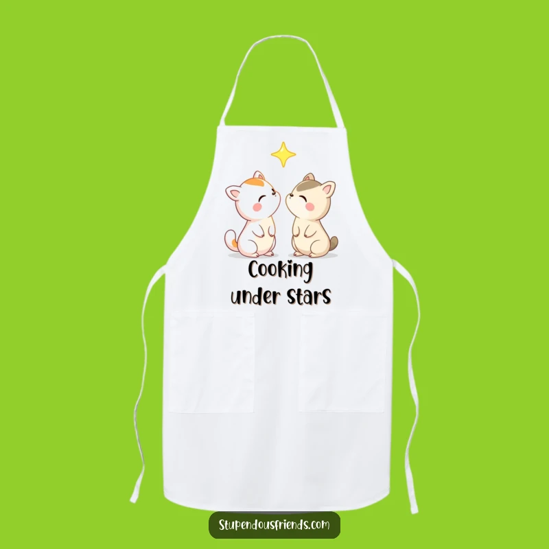 Funny Star Gazing Animal Friends Apron: Cook Under the Stars