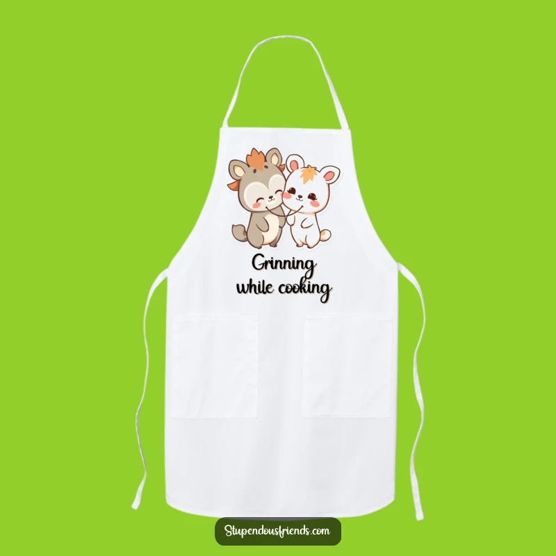 Funny Happy Animals Chef Apron: Sharing Smile Kitchen Fun, Humorous Funny Gift for Cooks