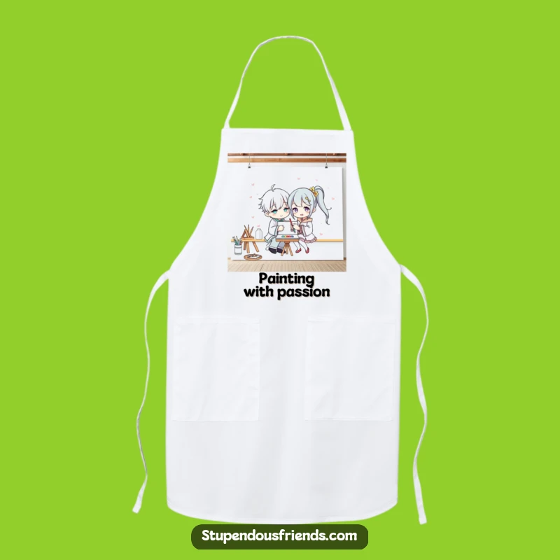 Funny Artist Apron: Two Characters Creating Hilarious Art, Perfect Kitchen Gift