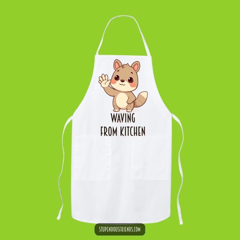 Funny Waving Animal Apron: Cook with a Friendly Wave!