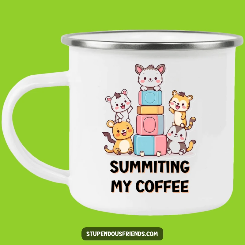 Adventure Ready Funny Animal Block Mug: Campfire Laughs Guaranteed