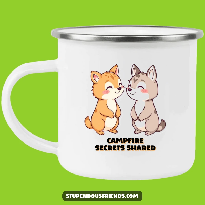 Adventure Whispers Funny Mug: Secrets by the Campfire