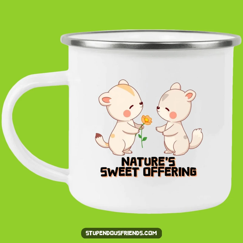 Funny Animal Flower Offering Camping Mug - Outdoor Kindness Gift