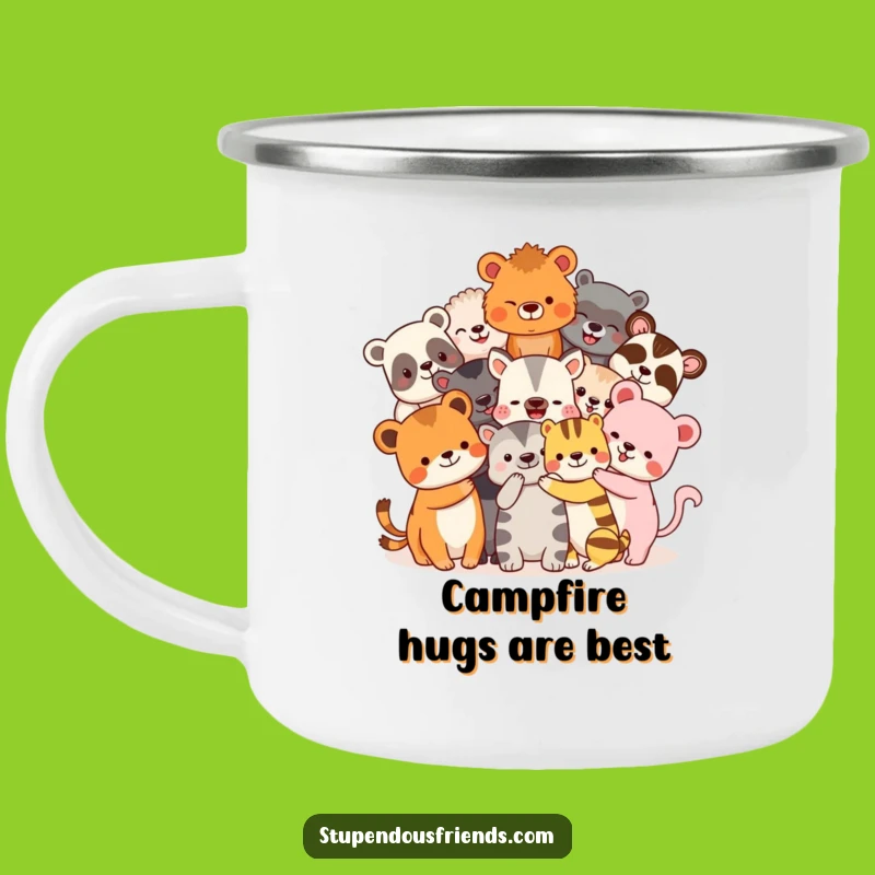 Funny Animal Friends Hugging Camping Mug - Your Go-To Hilarious Companion for Outdoor Adventures