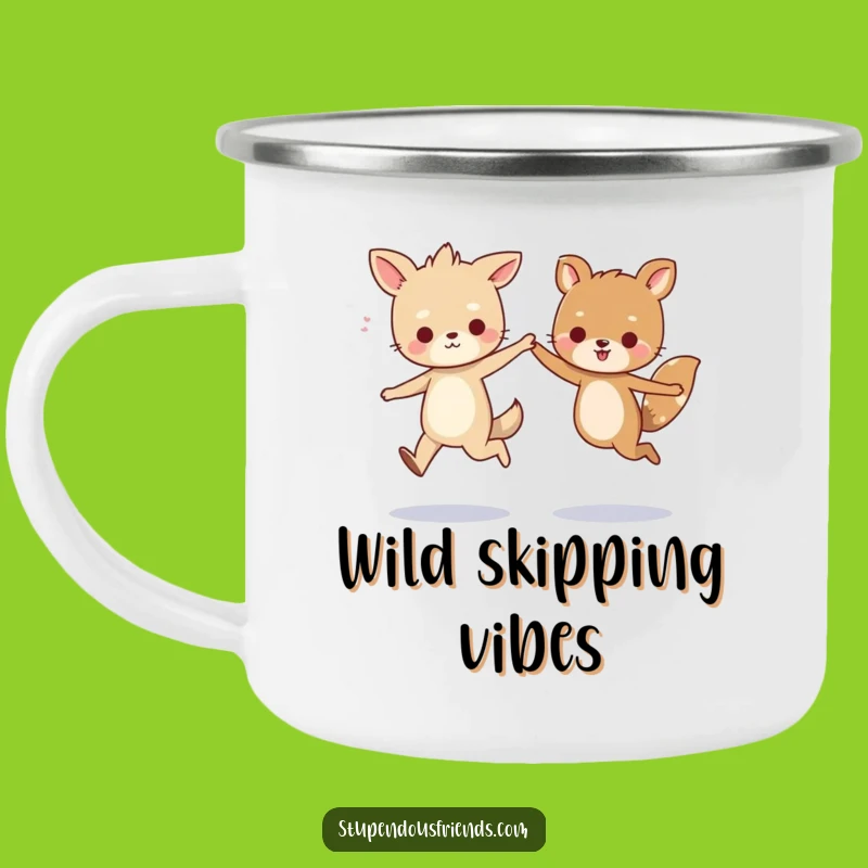 Funny Animal Friends Skipping Camping Mug: Sip & Smile on Your Adventures Gift!