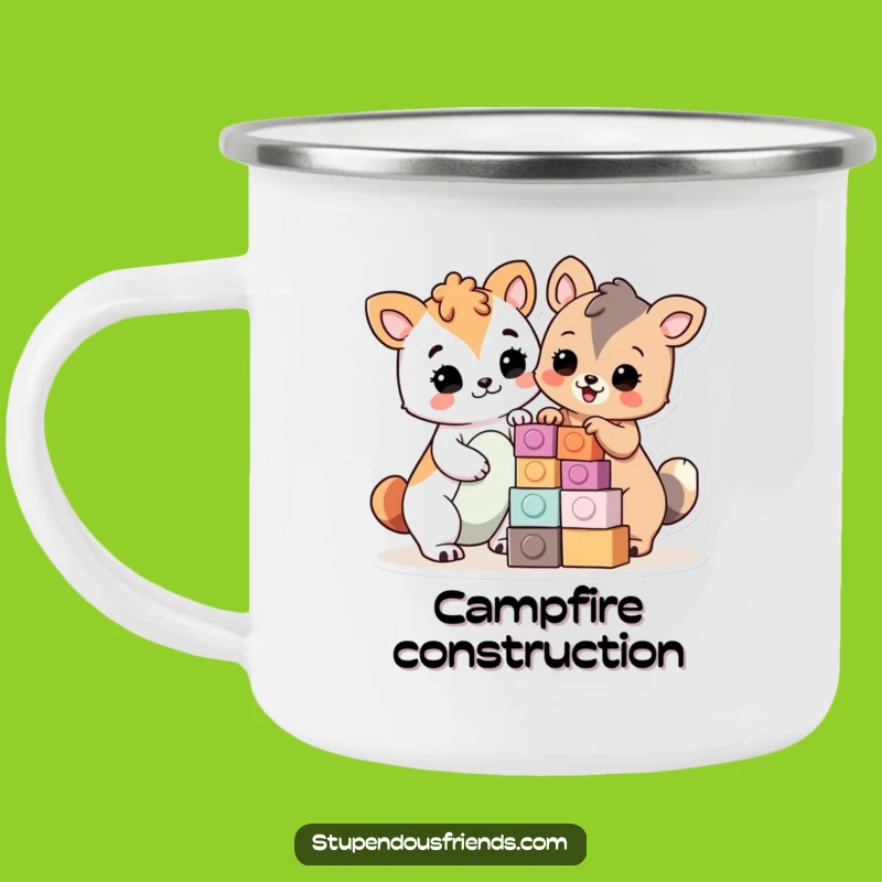 Funny Builders Camping Mug: Construct Adventures with Proud Animals, Perfect Gift
