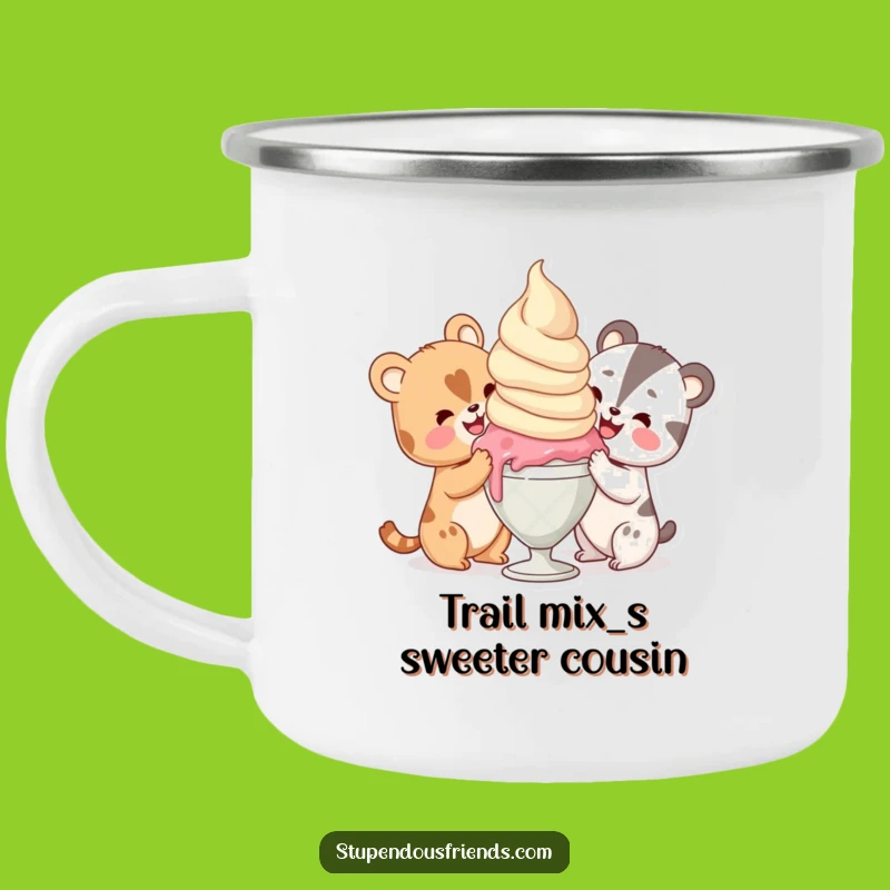 Funny Ice Cream Sharing Camping Mug: Adventure-Ready Sweet Treat Drinkware Gift