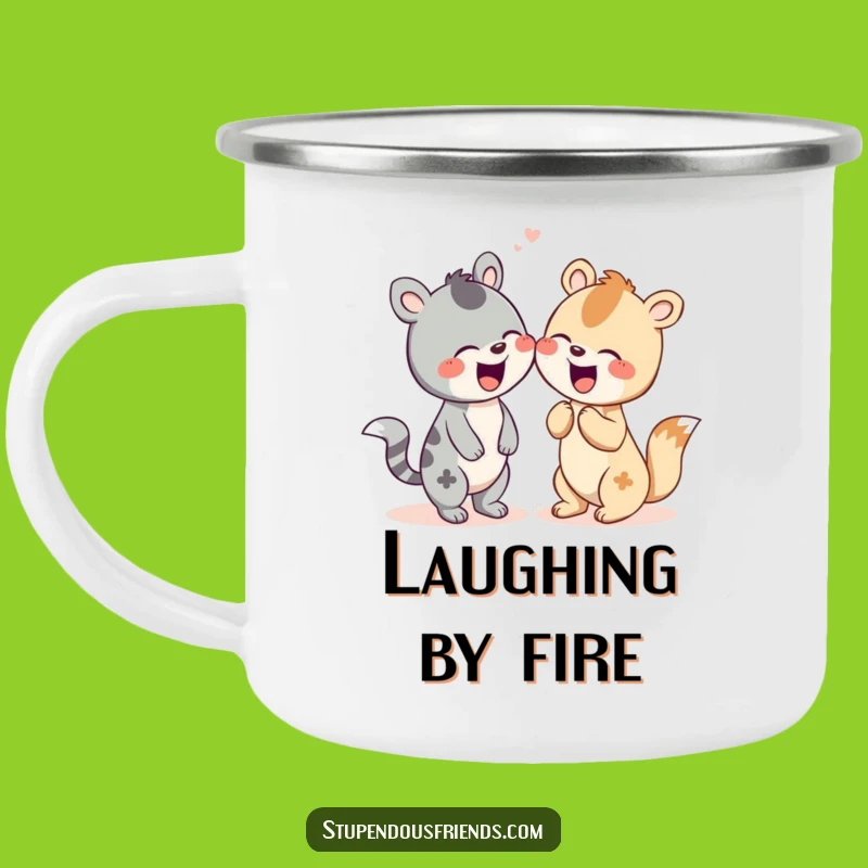 Funny Animal Giggle Camp Mug: Laughter Design, Outdoor Funny Gift
