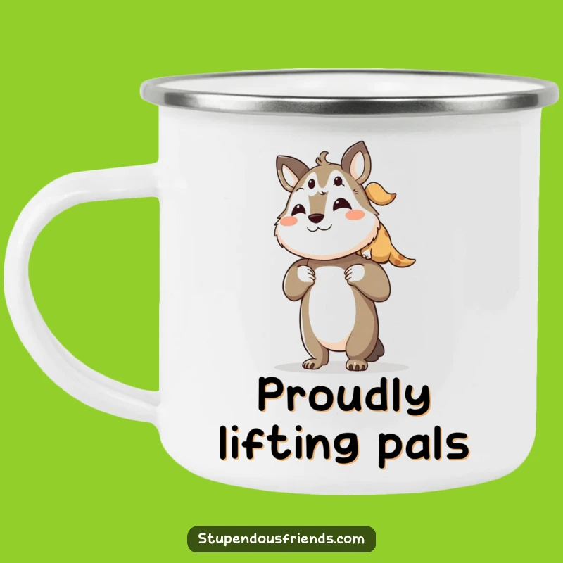 Funny Adventure Mug: Friends Lifting - Perfect Funny Gift for Campers