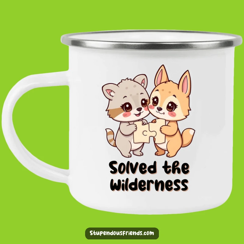 Adventure Puzzle Solver Mug: Victory by the Campfire