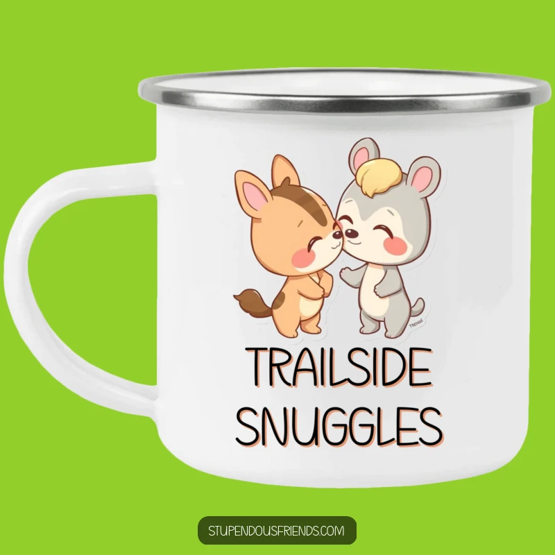 Funny Animal Nose Nudge Camping Mug - Outdoor Friend Affection Gift