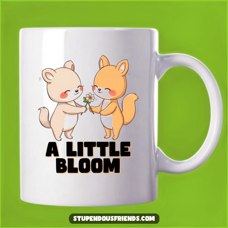 Funny Flower Gesture Mug: Hilarious Animals Share Kindness & Smiles!