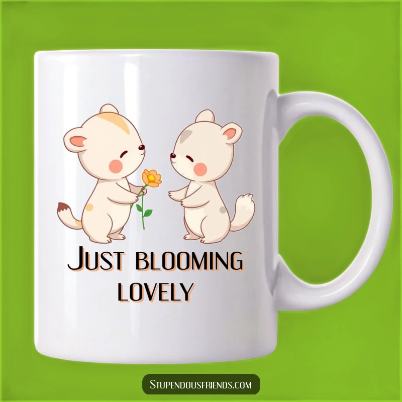 Funny Animal Flower Offering Mug - Gentle Kindness Gift for Her