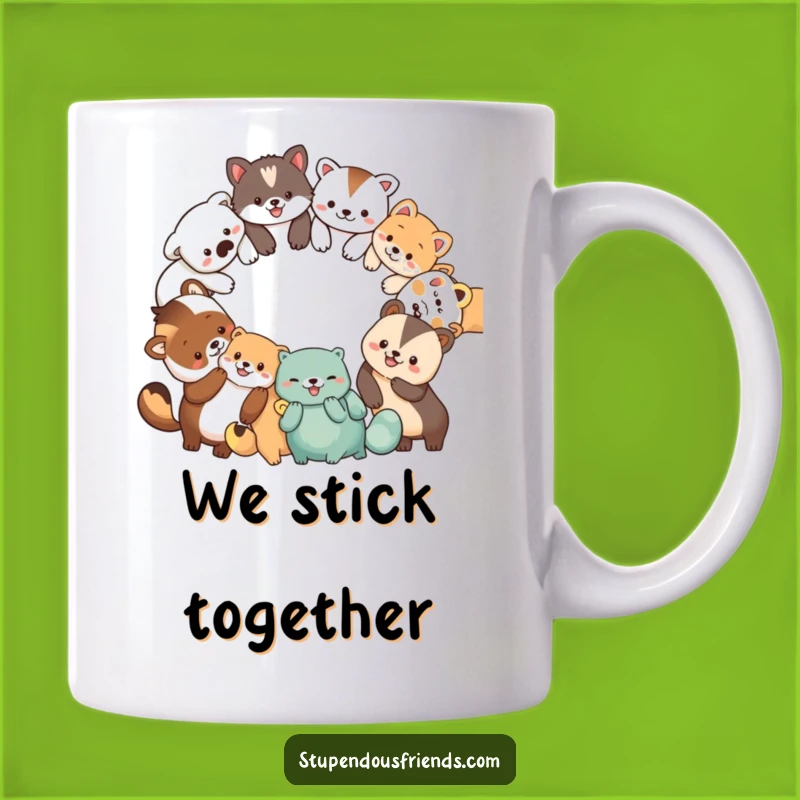 Funny Animal Friends Circle Mug: A Hilarious Gift for Embracing Togetherness!