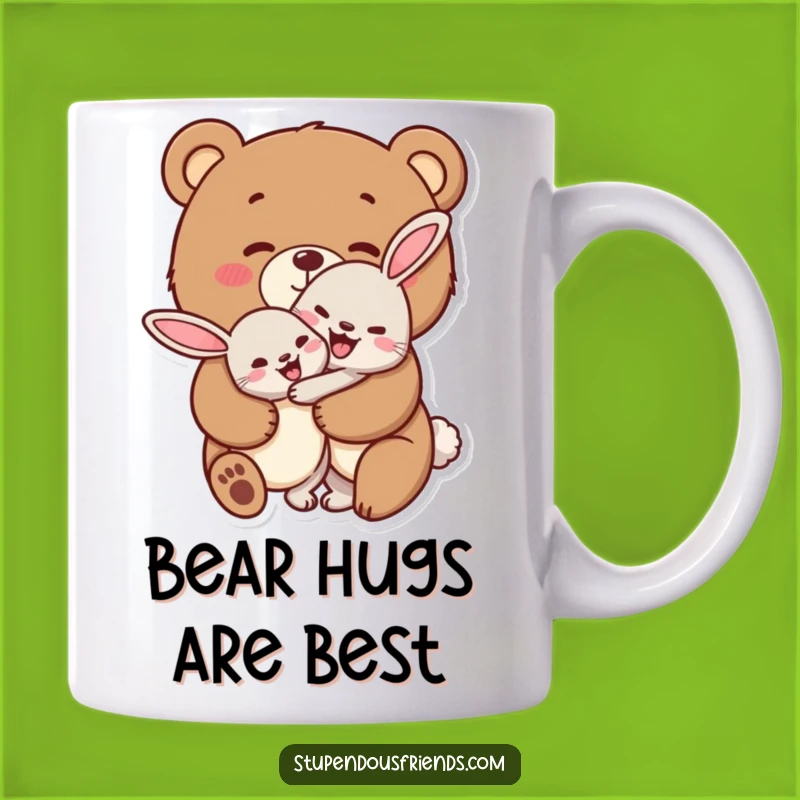 Funny Bear Hug Mug: Cheerful Hugging Characters, Sweet & Funny Gift Idea