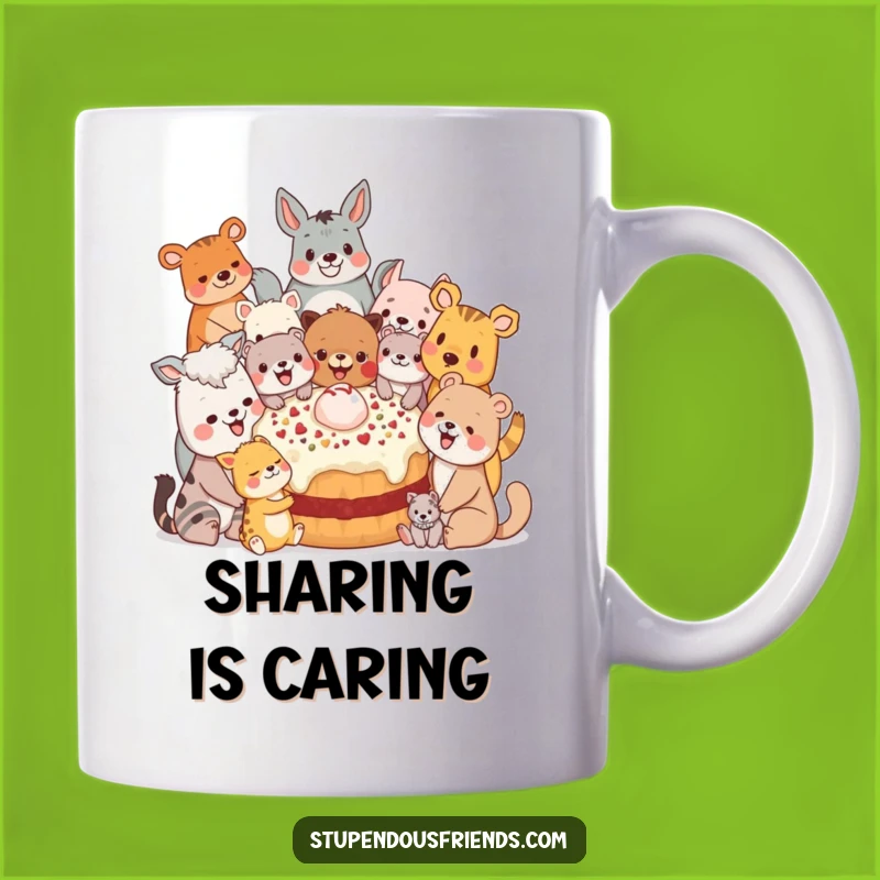 Funny Sharing Mug: Friends & Treats! A Hilarious Gathering Gift.