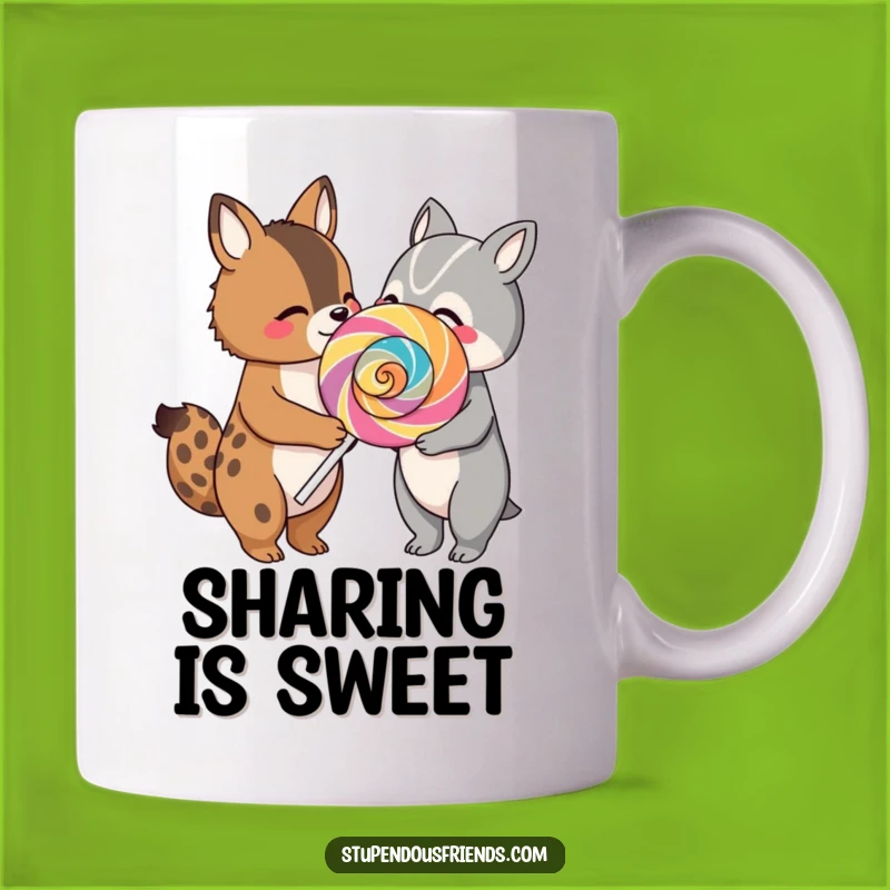 Funny Animal Friends Lollipop Mug: Sweet and Hilarious Duo Gift for Couples and Besties
