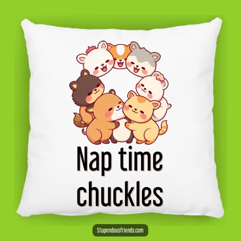 Cozy Funny Kawaii Laughter Circle Pillow: Soft Comfort with Hilarious Animal Giggles Gift