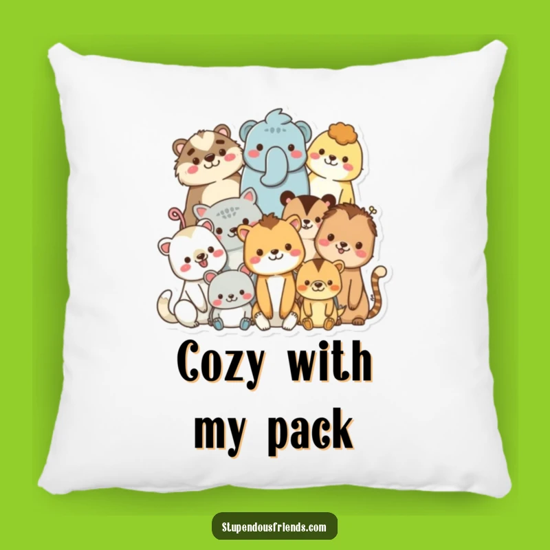 Soft Funny Diverse Animal Hug Pillow - Cozy Unity Accent