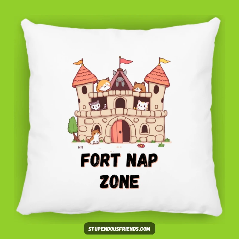 Funny Animal Fort Pillow: Comfy & Hilarious Accent for Cozy Spaces