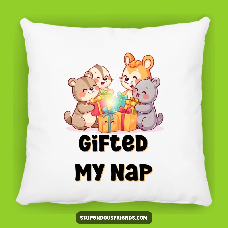 Funny Gift Givers Pillow: Cozy Up with This Adorable and Hilarious Animal Design!