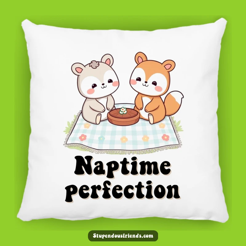 Funny Picnic Pals Pillow: Cozy Comfort with a Hilarious Outdoor Vibe