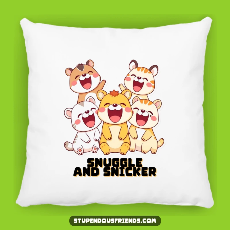 Funny Laughing Animals Pillow: Cozy Comfort with Giggles, Perfect Gift