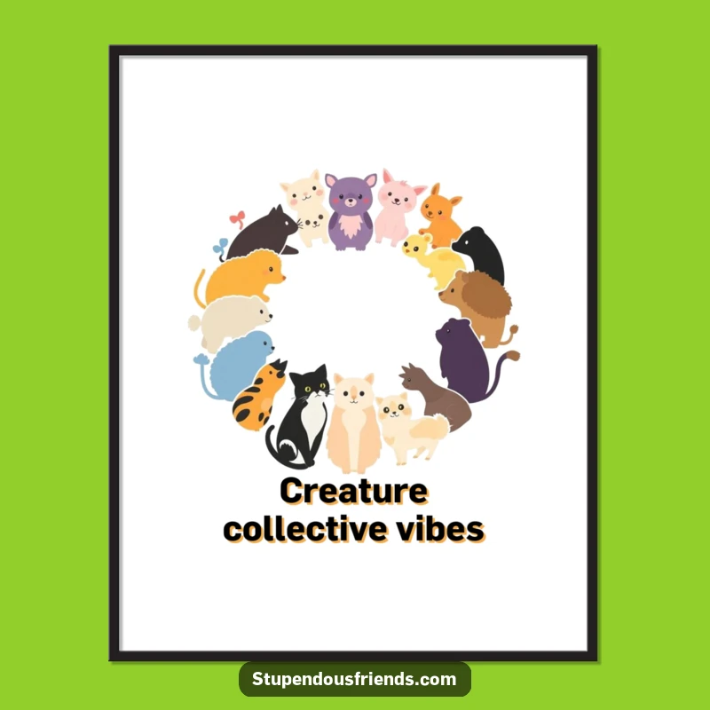 Funny Animal Circle Digital Art: Wild Decor's Funny Gift