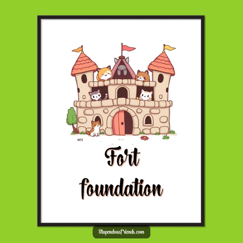 Funny Animal Fort Digital Print: Hilarious Wall Art Celebrating Friendship