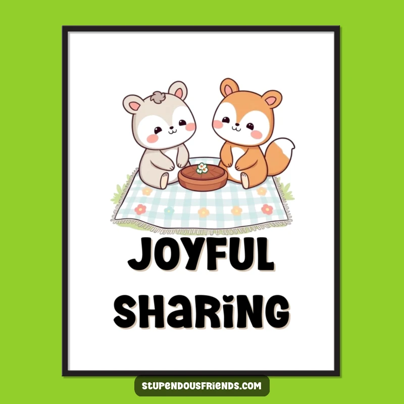 Funny Picnic Pals Digital Art: Instant Charm and Hilarious Wall Decor