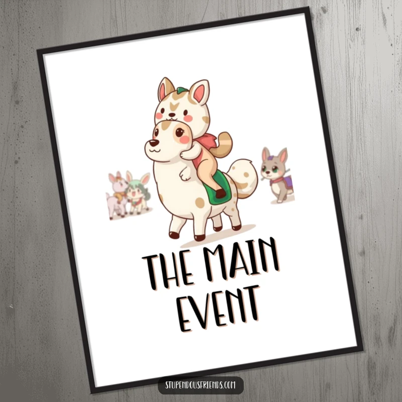 Funny Digital Art Print: A high-resolution image of a funny animal parade, capturing the joyful energy and playful spirit of the characters.