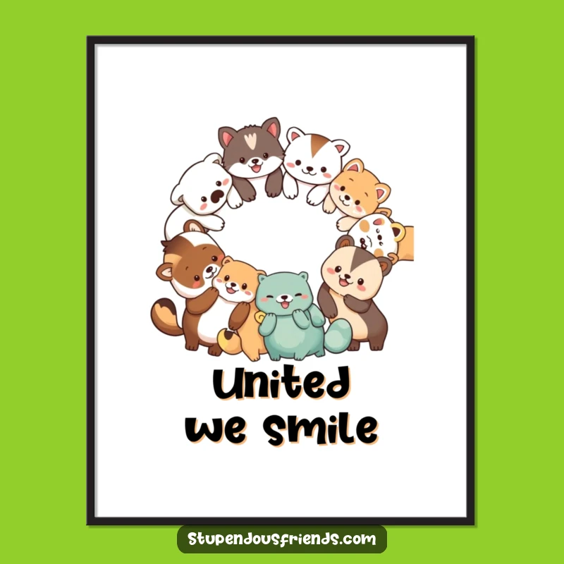 Funny Animal Circle Digital Print: Hilarious Art for Instant Cheerful Decor!