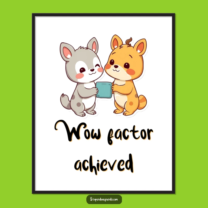 Funny Discovery Digital Art Print: Shared Wonder - Instant Funny Gift