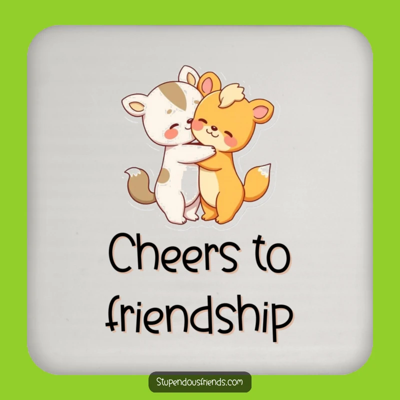 Funny Animal Hug Coaster: Cute Embrace, Chic Funny Gift Accessory