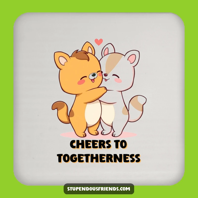 Funny Hugging Animals Coaster Set - Protect Tables with Love, Perfect Gift