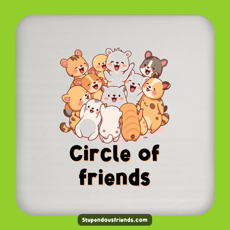 Funny Coaster Set: Animals Cheering, Protect Surfaces Hilariously