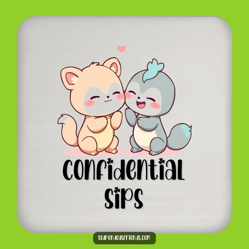 Funny Secret Sharers Coasters: Protect Surfaces with Humor & Whispers
