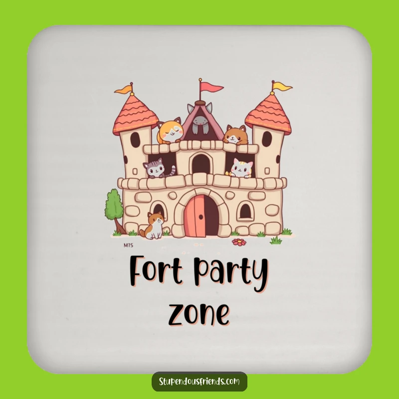 Funny Animal Fort Drink Coaster: Hilarious Protection for Your Surfaces