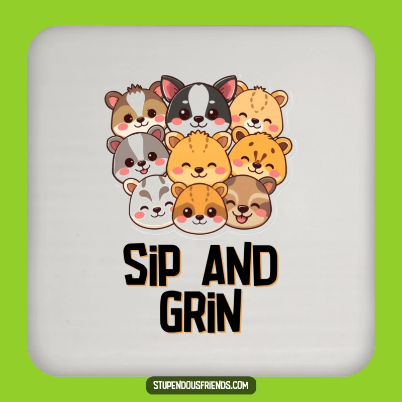 Funny Animal Smile Coasters: Protect Surfaces with Funny Charm!