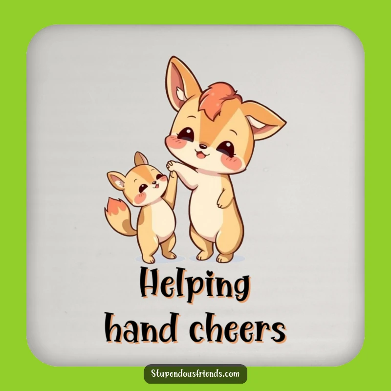 Funny Helping Paw Coaster - Protect Surfaces with Supportive Charm