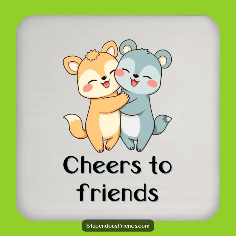 Funny Hugging Animals Coaster: Cute Friends Protecting Your Surfaces with Smiles!