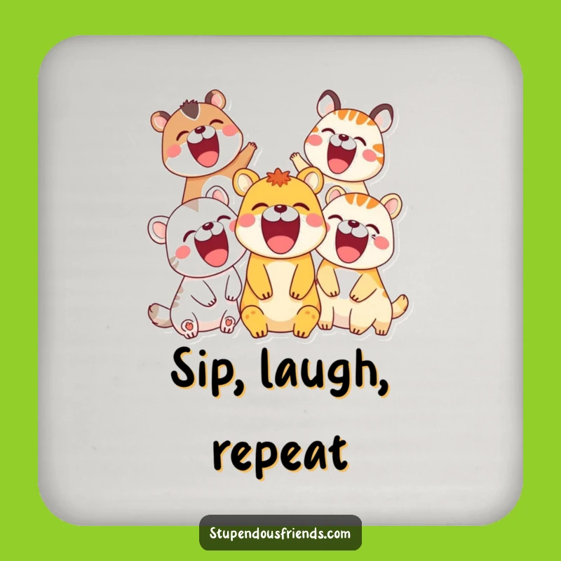Funny Laughing Animals Coasters: Protect Surfaces with Giggles, Fun Gift Set
