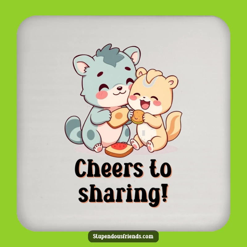Funny Sharing Animal Friends Coasters: Protect Surfaces with Smiles