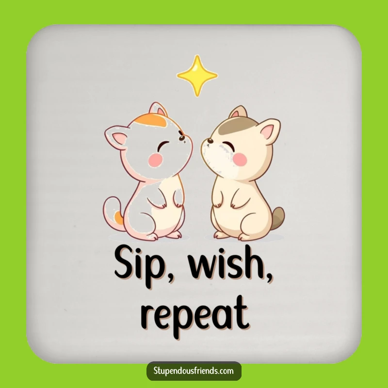 Funny Star Gazing Animal Friends Coasters: Protect Surfaces with Dreams