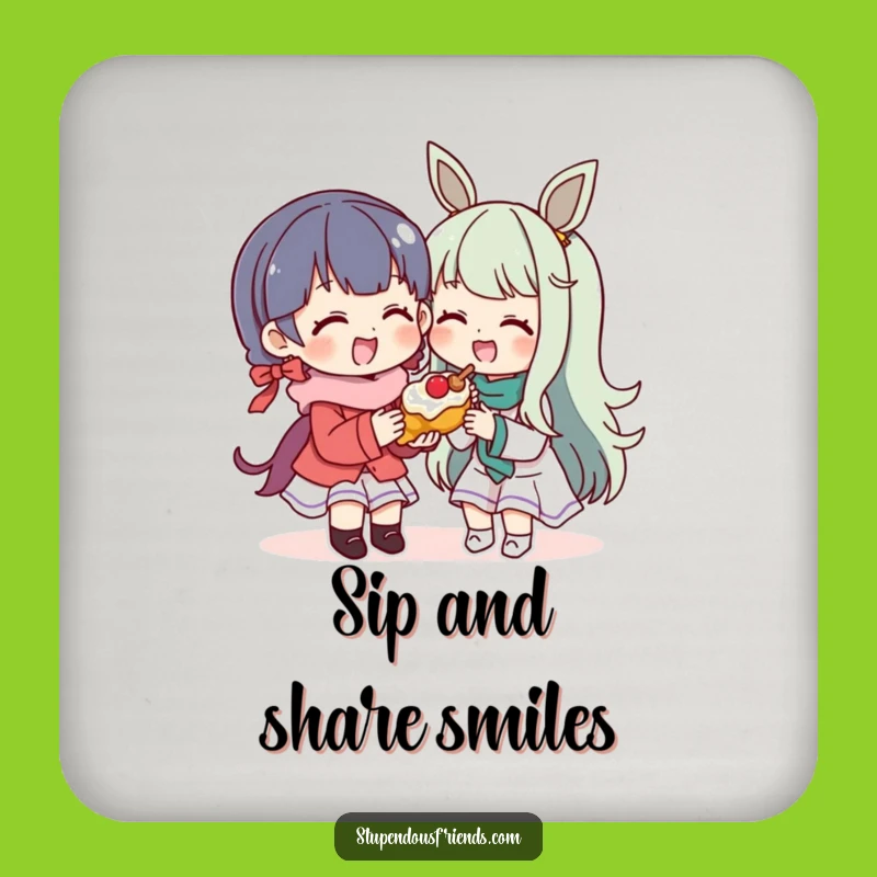 Funny Treat Sharing Coasters (Set of 4) - Protect Surfaces with Sweet Humor